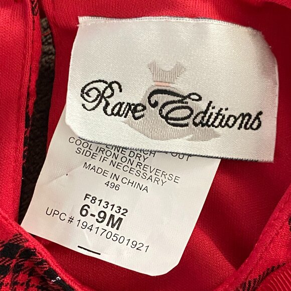 Rare Editions Baby Girls Red Plaid Ruffled Top & Knit Leggings Sz 6-9M Holiday - Picture 5 of 5